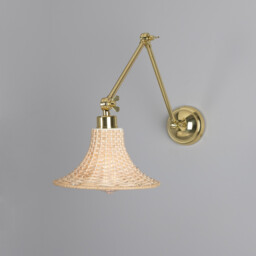 Savannah Rattan Small Wall Light, Polished Brass - thumbnail 1