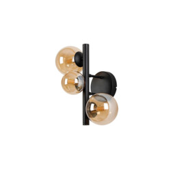 Marshall Wall Lamp, 3 Light G9, Satin Black, Amber Plated Glass - thumbnail 5