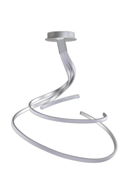 Nur Semi Flush Ceiling 80W LED 3000K, 6200lm, Silver, Frosted Acrylic, Polished Chrome - image 1