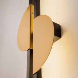 Skyline I Modern Integrated LED Wall Lamp Black 4000K 700lm Brass Shade - thumbnail 5