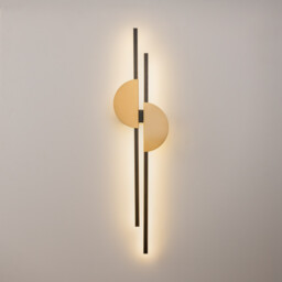 Skyline I Modern Integrated LED Wall Lamp Black 4000K 700lm Brass Shade - thumbnail 3