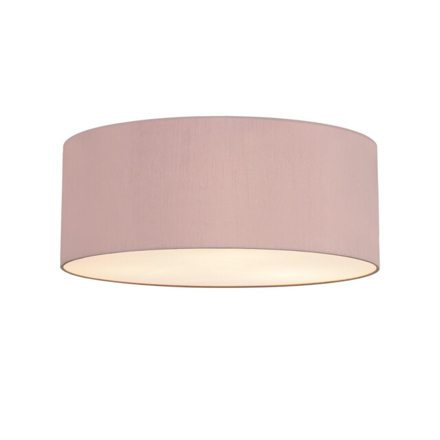 Baymont White 5 Light E27 Universal Flush Ceiling Fixture With 60cm x 22cm Dual Faux Silk Shade, Taupe/Halo Gold - image 1