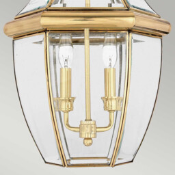 Newbury 2 Light Large Outdoor Ceiling Chain Lantern Polished Brass, E14 - thumbnail 5