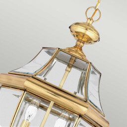 Newbury 2 Light Large Outdoor Ceiling Chain Lantern Polished Brass, E14 - thumbnail 2