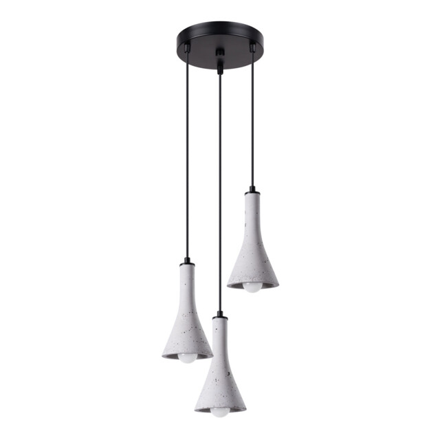 Rea Modern Cluster Pendant Ceiling Light Concrete 3x E14 - image 1