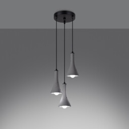 Rea Modern Cluster Pendant Ceiling Light Concrete 3x E14 - thumbnail 3