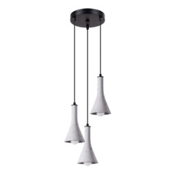 Rea Modern Cluster Pendant Ceiling Light Concrete 3x E14 - thumbnail 1