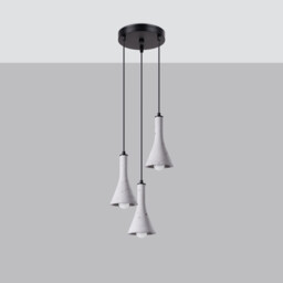 Rea Modern Cluster Pendant Ceiling Light Concrete 3x E14 - thumbnail 2