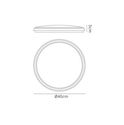 Aneto LED Ceiling, 40cm Round, 24W, 4000K, 2500lm, IP65, White - thumbnail 2