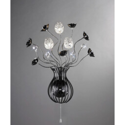 (DH) Bonita Wall Lamp 3 Light G4 Aluminium/Black/Crystal, NOT LED/CFL Compatible - thumbnail 2