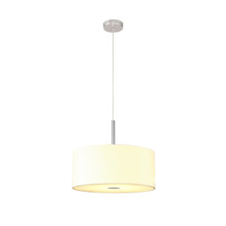 Baymont Polished Chrome 5 Light E27 Single Pendant With 40cm x 18cm Faux Silk Shade, Ivory Pearl/White Laminate - thumbnail 5