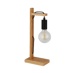 Woody Table Lamp Natural Wood, Black Metal - thumbnail 2