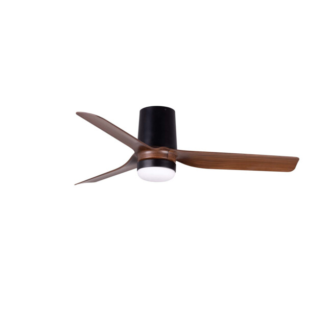 Mini Punt Tub 90cm LED Ceiling Fan Black, Dark Wood Blades - image 1