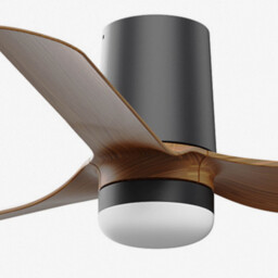 Mini Punt Tub 90cm LED Ceiling Fan Black, Dark Wood Blades - thumbnail 3