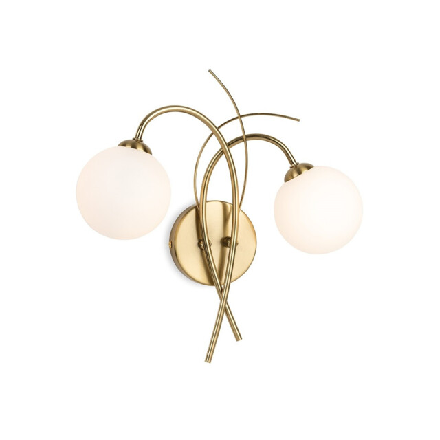 Elba 2 Light Wall Brushed Brass with Opal White Glass 2xG9