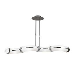 Guss Telescopic GU10 4 Light L1, SGU10 Bar, Polished Chrome, White Acrylic - thumbnail 1