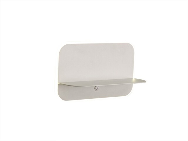 Lanzarote Wall Lamp Shelf With USB Sockets, 18W LED, 3000K, 1400lm, Matt White - image 1