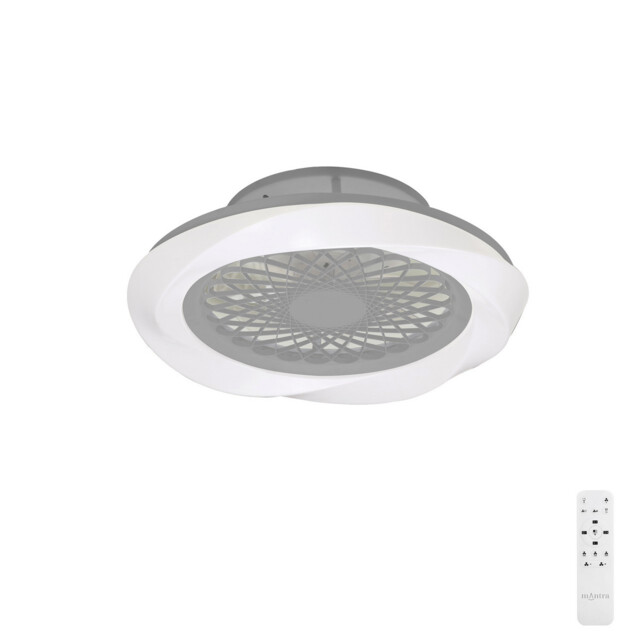 Boreal LED Dimmable Ceiling Light & 35W DC Reversible Fan, Silver, Remote Control - image 1