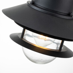 Copenhagen Outdoor Dome Wall Lamp Black, IP44 - thumbnail 3