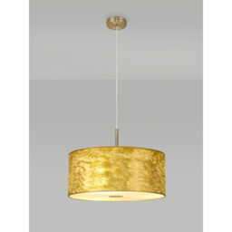 Baymont 40cm Antique Brass 5 Light E27 Single Pendant With 50cm x 20cm Gold Leaf Shade - thumbnail 2