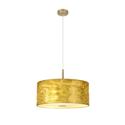 Baymont 40cm Antique Brass 5 Light E27 Single Pendant With 50cm x 20cm Gold Leaf Shade - thumbnail 5