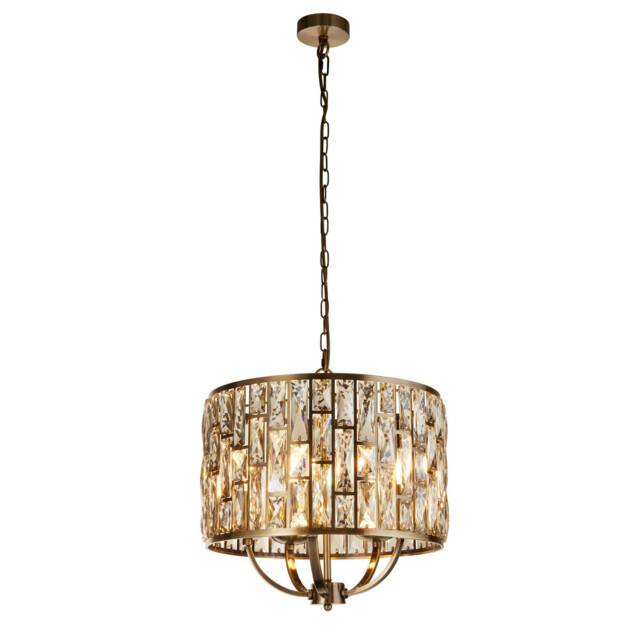 Bijou 5 Light Pendant Antique Brass, Champagne Glass - image 1