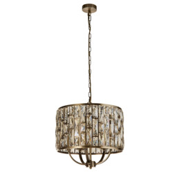 Bijou 5 Light Pendant Antique Brass, Champagne Glass - thumbnail 2