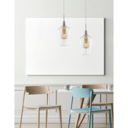 Filo 14cm Dome Pendant Ceiling Light Chrome Aluminium Clear Glass, Gold Frame LED G9 - thumbnail 2