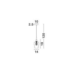 Filo 14cm Dome Pendant Ceiling Light Chrome Aluminium Clear Glass, Gold Frame LED G9 - thumbnail 3