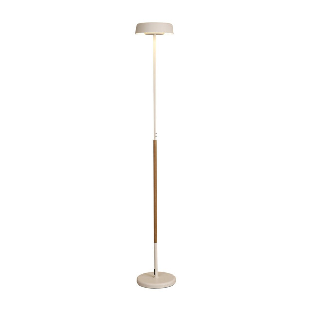 Noa II Floor Lamp 2 Light 15W Down 15W Up LED 3000K, 2800lm, Touch Dimmer, White/Beech, 3yrs Warranty - image 1