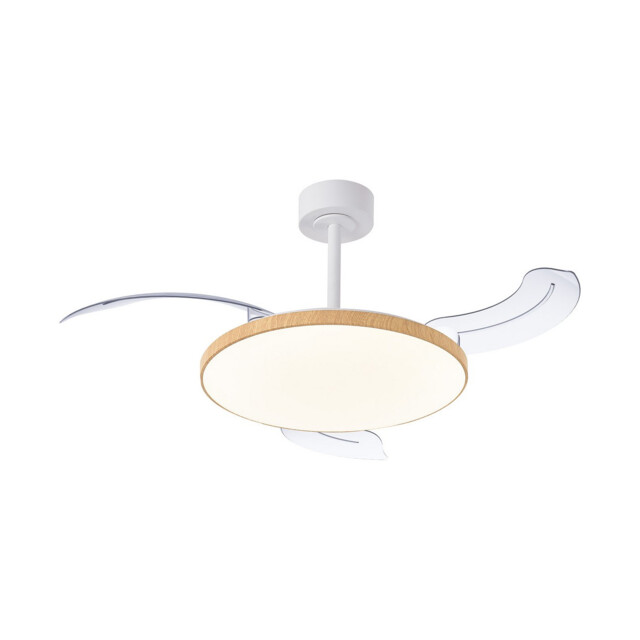 Slim Fan Mini 40cm 45W LED Dimmable Ceiling Light With 25W DC Fan, 2700-5000K Remote Control, 3150lm, Wood - image 1
