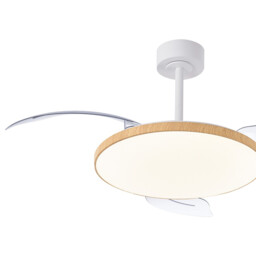 Slim Fan Mini 40cm 45W LED Dimmable Ceiling Light With 25W DC Fan, 2700-5000K Remote Control, 3150lm, Wood - thumbnail 5
