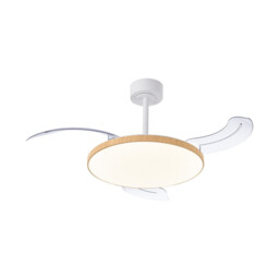 Slim Fan Mini 40cm 45W LED Dimmable Ceiling Light With 25W DC Fan, 2700-5000K Remote Control, 3150lm, Wood
