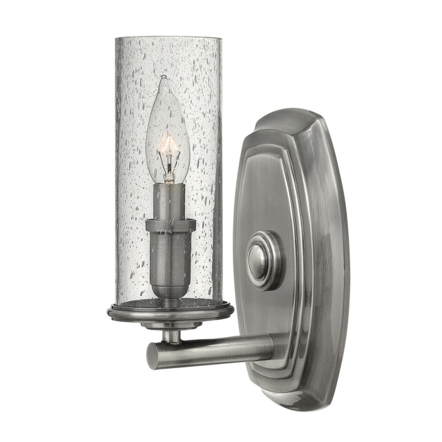 Dakota 1 Light Wall Light Polished Antique Nickel, E14