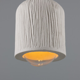 Osier Bathroom Pendant, Matte White Striped, Antique Brass, IP44 - thumbnail 5
