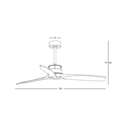 Zambelis Ceiling Fan Gold-Solid Walnut Wood Blades - thumbnail 3