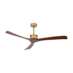 Zambelis Ceiling Fan Gold-Solid Walnut Wood Blades - thumbnail 1