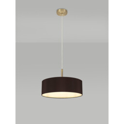 Baymont Antique Brass 3 Light E27 Single Pendant, With 45cm x 15cm Faux Silk Shade, Black - thumbnail 2