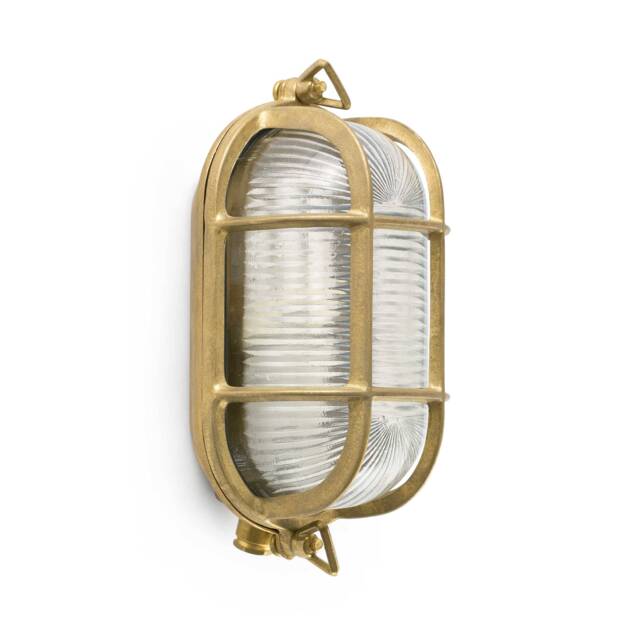 Cabo 1 Light Outdoor Bulkhead Wall Light Brass IP65, E27 - image 1
