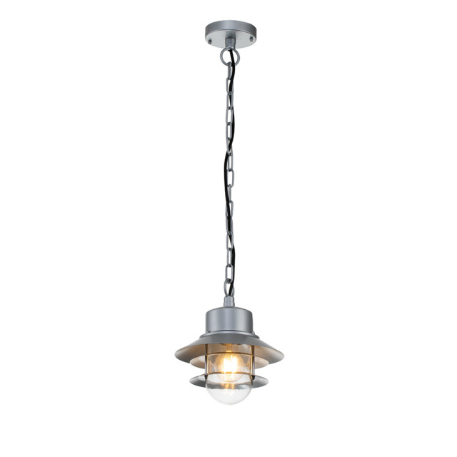 Copenhagen Outdoor Dome Wall Lamp Silver, IP44 - image 1