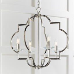 Garland 4 Light Ceiling Pendant Polished Nickel & Clear Crystal Glass, E14 - thumbnail 2