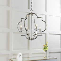 Garland 4 Light Ceiling Pendant Polished Nickel & Clear Crystal Glass, E14 - thumbnail 3