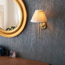 Rouen & Chatsworth Wall Lamp with Shade Antique Brass Plate & Ivory Silk - thumbnail 5