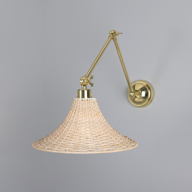 Savannah Rattan Large Wall Light, Polished Brass - image 1