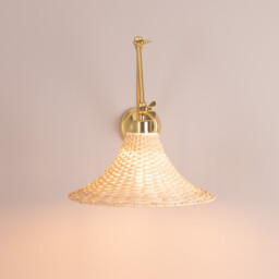 Savannah Rattan Large Wall Light, Polished Brass - thumbnail 5