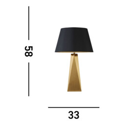 Maldon 1 Light Table Lamp, Gold, Black Shade, Gold Interior - thumbnail 5