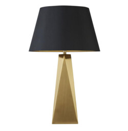 Maldon 1 Light Table Lamp, Gold, Black Shade, Gold Interior