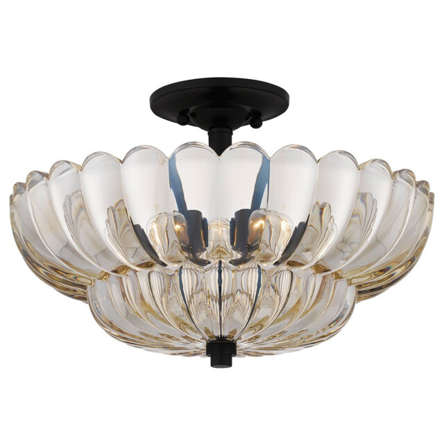 Quoizel Whitecap Ceiling Light Traditional Tinted Amber Glass, Mottled Cocoa Brown 4x E14 - image 1