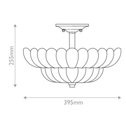 Quoizel Whitecap Ceiling Light Traditional Tinted Amber Glass, Mottled Cocoa Brown 4x E14 - thumbnail 3