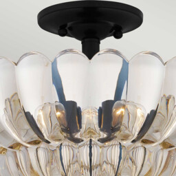 Quoizel Whitecap Ceiling Light Traditional Tinted Amber Glass, Mottled Cocoa Brown 4x E14 - thumbnail 2